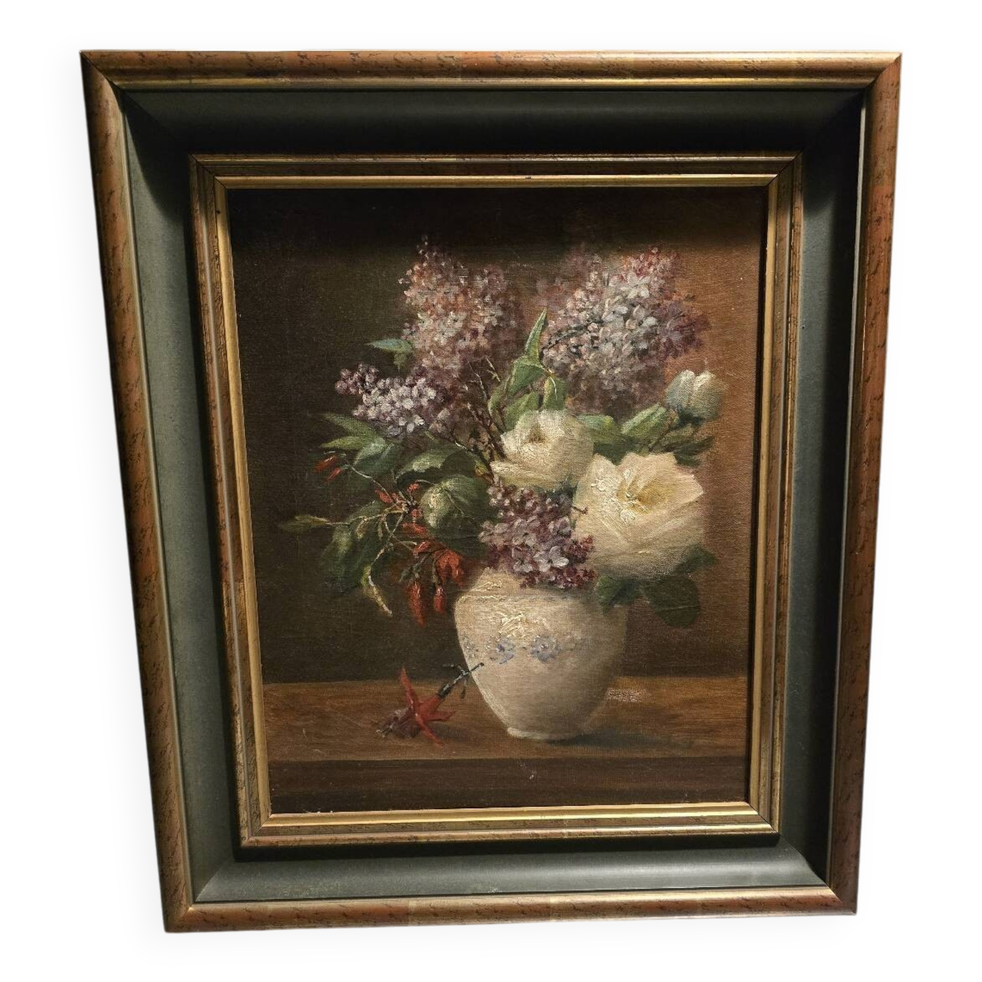 Oil on canvas "peonies and lilacs"