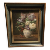 Oil on canvas "peonies and lilacs"