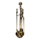 Neoclassical Fire Necessary in Polished Brass on Columnar Base Support