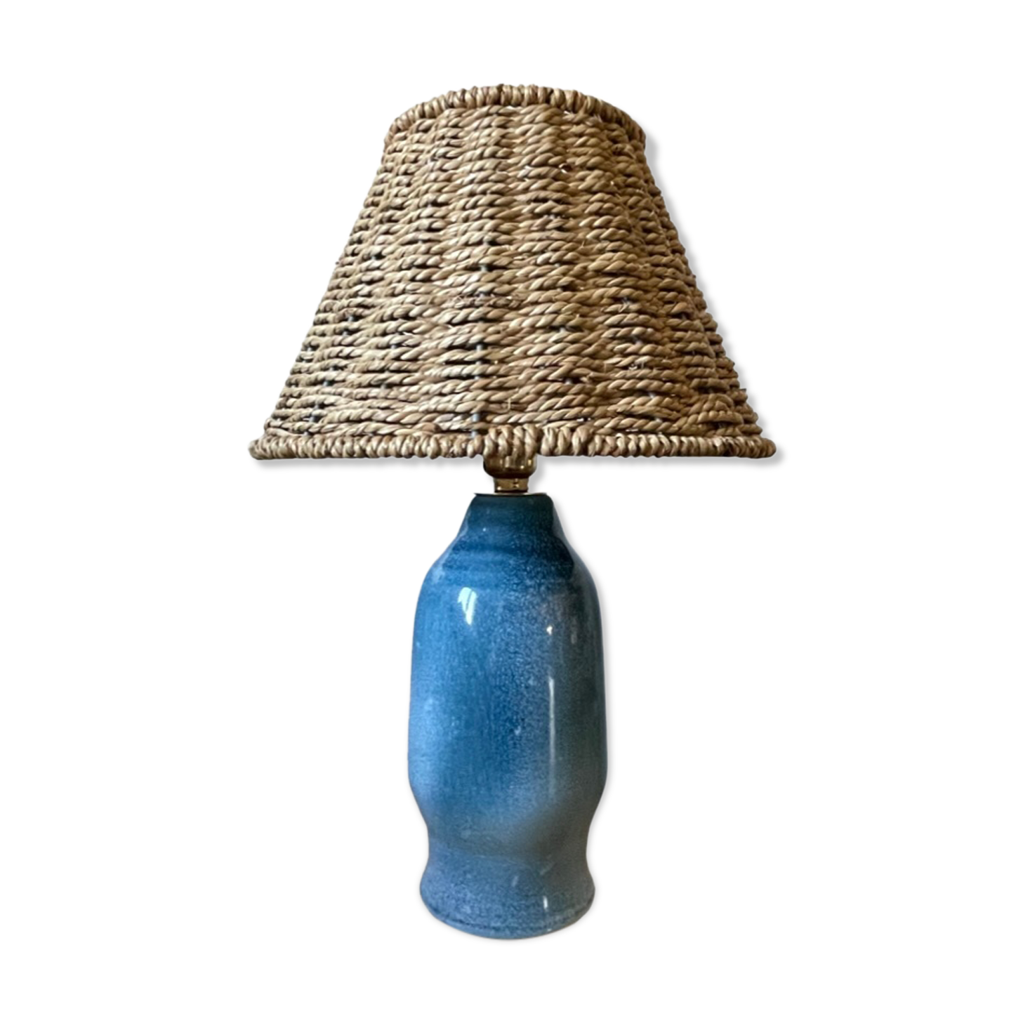 Lampe en céramique bleue