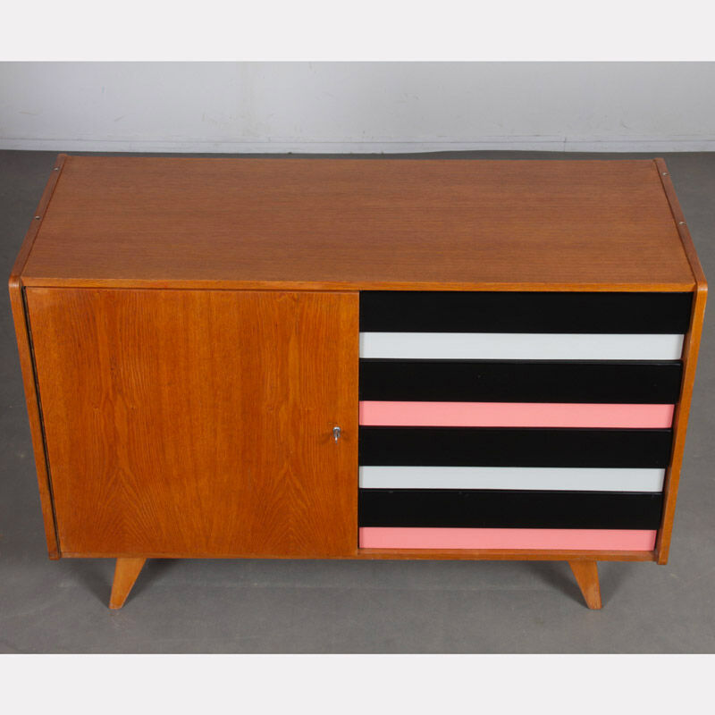 Vintage oak chest of drawers by Jiri Jiroutek, model U458, 1960s