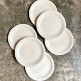 8 flat plates Sarreguemines in white earthenware