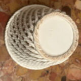 Vintage woven ceramic cache-pot