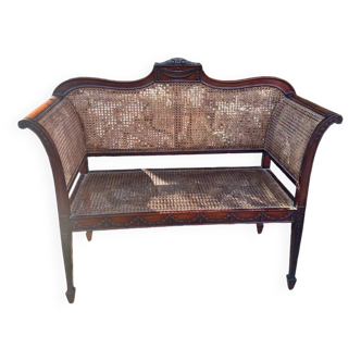 petite banquette ou Love  Seat en Acojou Vers 1860