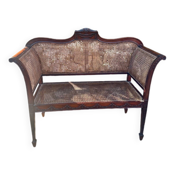 petite banquette ou Love  Seat en Acojou Vers 1860