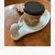 Small dish or empty pocket duck head, banche earthenware