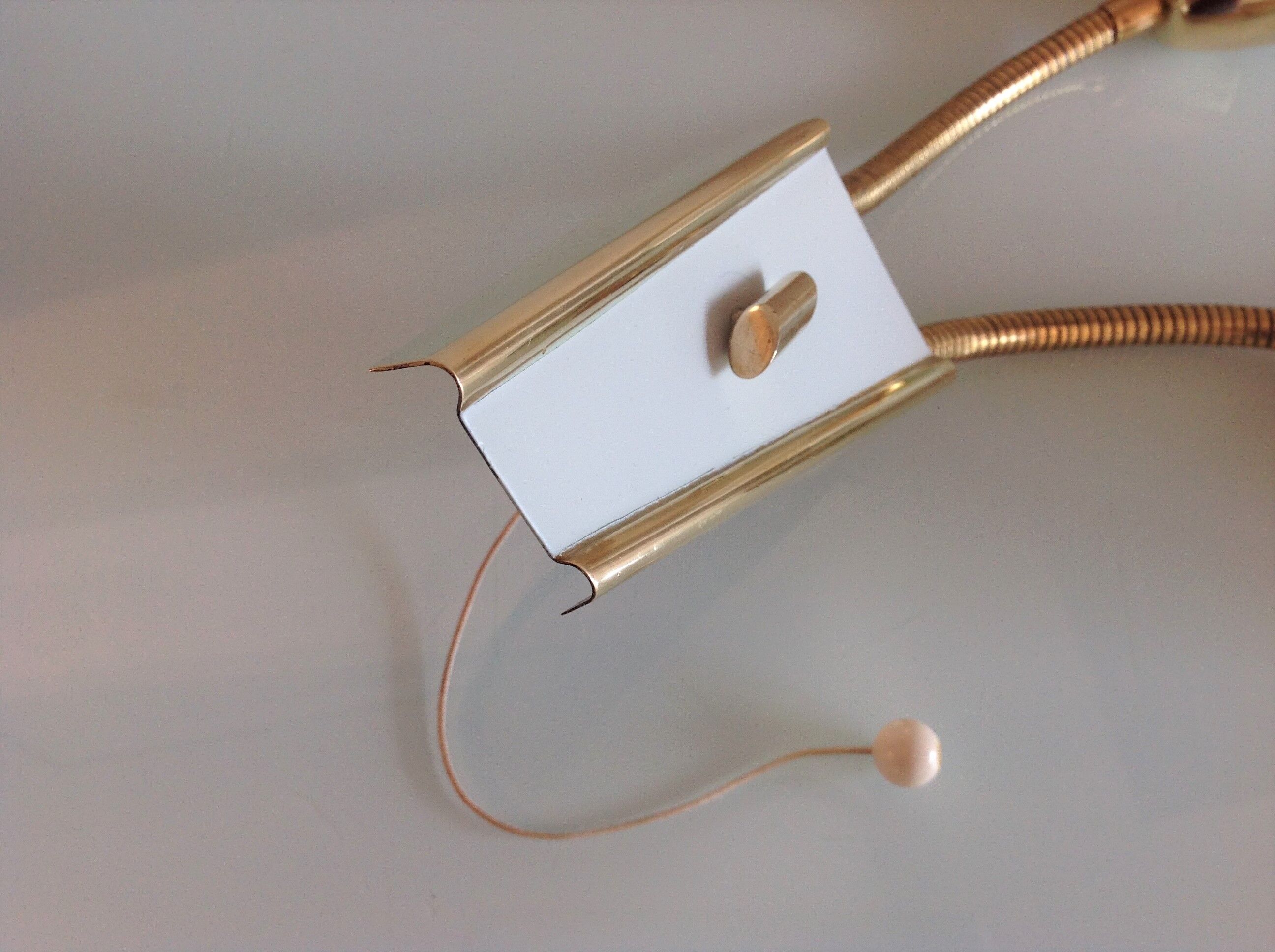 Double fire wall lamp in brass and glass cornet years 50/60