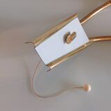 Double fire wall lamp in brass and glass cornet years 50/60