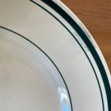 7 assiettes plates liserés vert sapin Moulin des loups