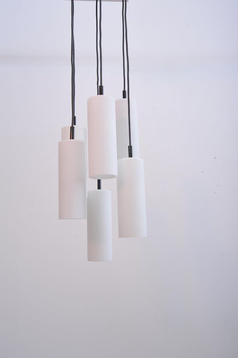 Cascade Ceiling Lamp with 6 Glass Tubes by Staff Leuchten, 1970s