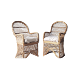 Ensemble de fauteuil en osier