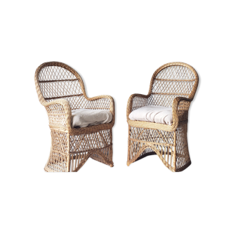 Ensemble de fauteuil en osier