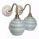 Pair of blue swan neck wall lights