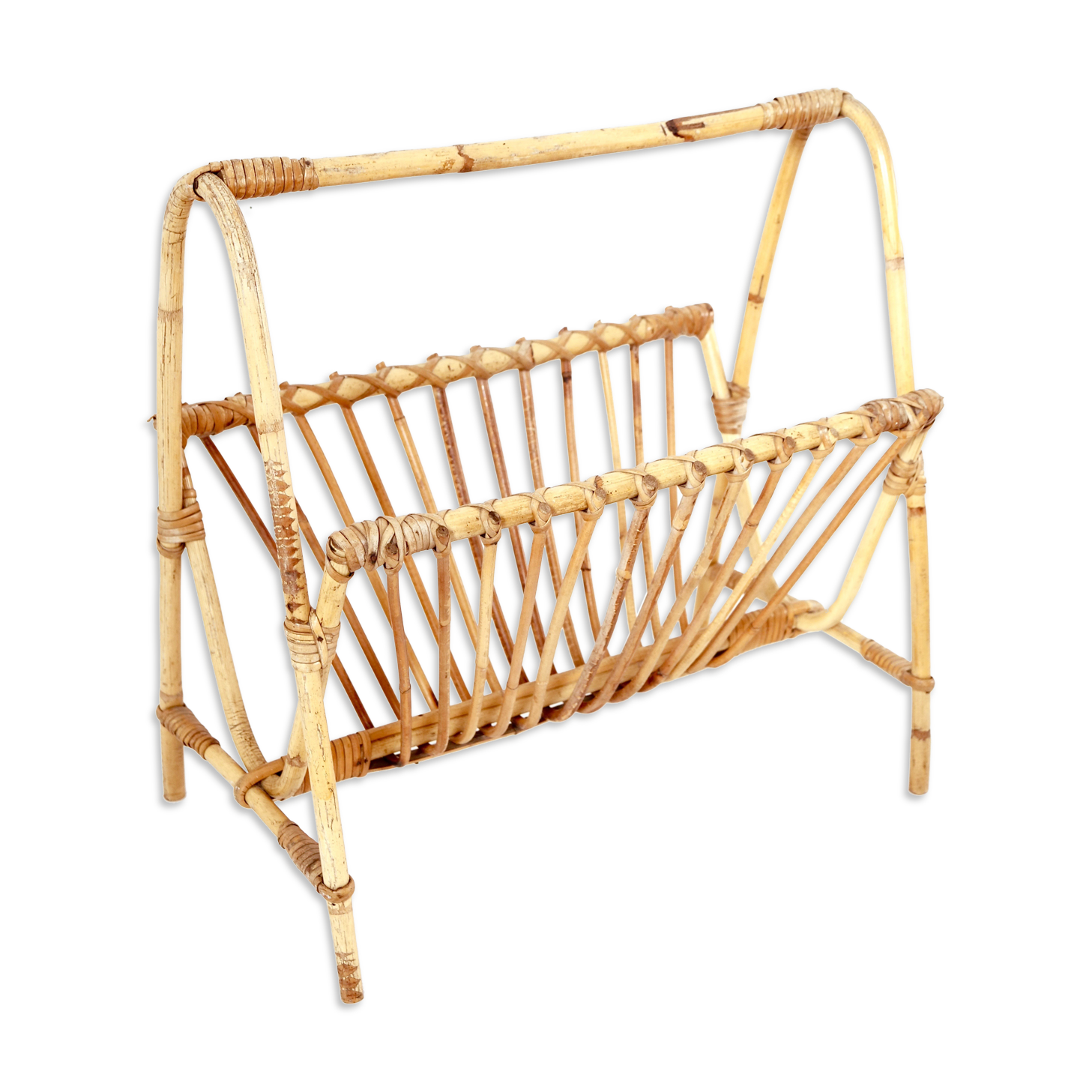Porte-revue en rotin deco