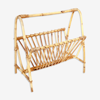 Rattan magazine holder deco