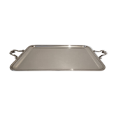 Large silver-plated metal tray with shells, Christofle Gallia, 20th century