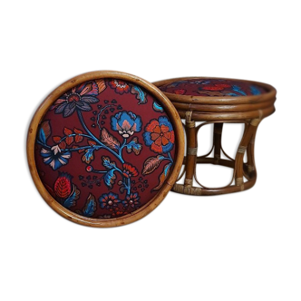Pair of rattan stools