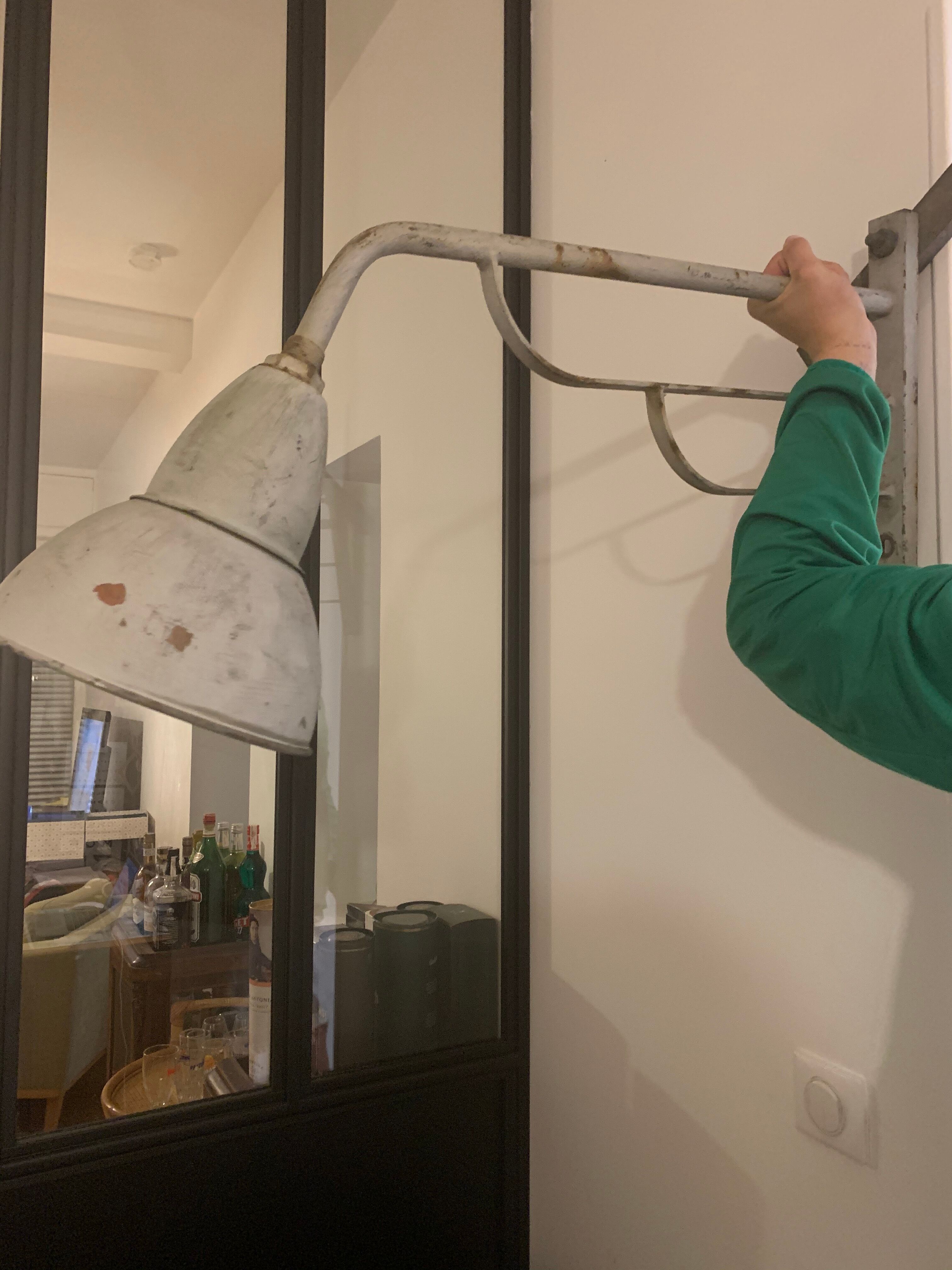 Metal garage sconce, 70s