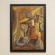 Nature morte cubiste signée - Huile sur panneau