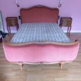 Louis XV-style solid oak basket bed