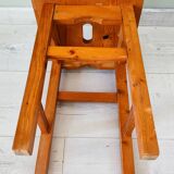 Rustic stool in solid pine