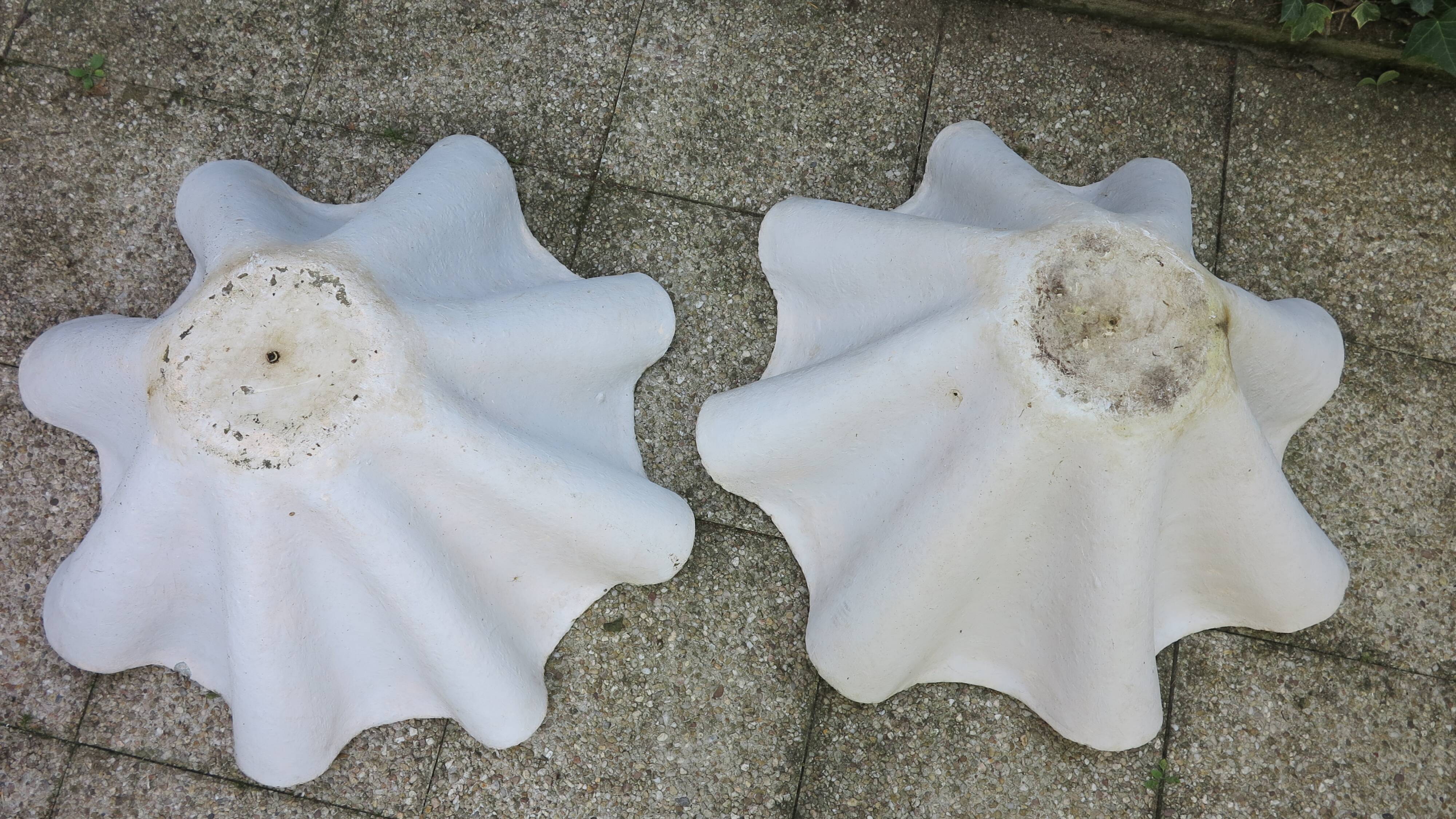pair of handkerchief-shaped fiber cement basins from the 60s
