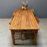 Large oak farmhouse table from France, early 1900s