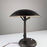 Hammered Copper Sculptural Lamp in the Shape of a Tree, Mid-Century Modern