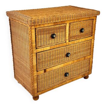 Rattan chest of drawers 1970s