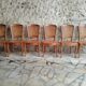 Set of 6 Louis XV chairs in wood and cane