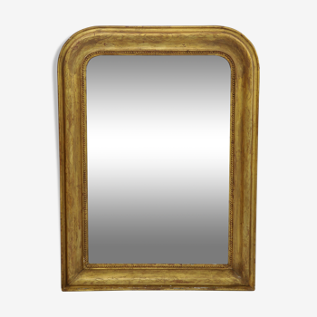 Miroir Louis Philippe doré à la feuille d'or 78x105cm
