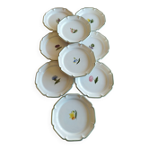 9 earthenware cake plates Molton France
