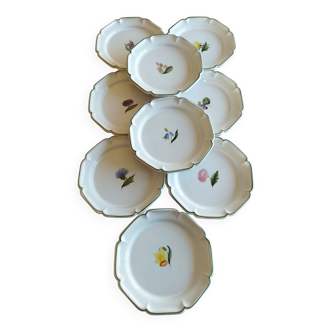 9 earthenware cake plates Molton France