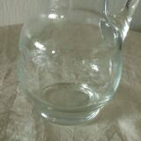 Crystal pitcher carafe with grave decor