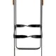 Contemporary bar stool in smoked black metal and natural tobacco leather.