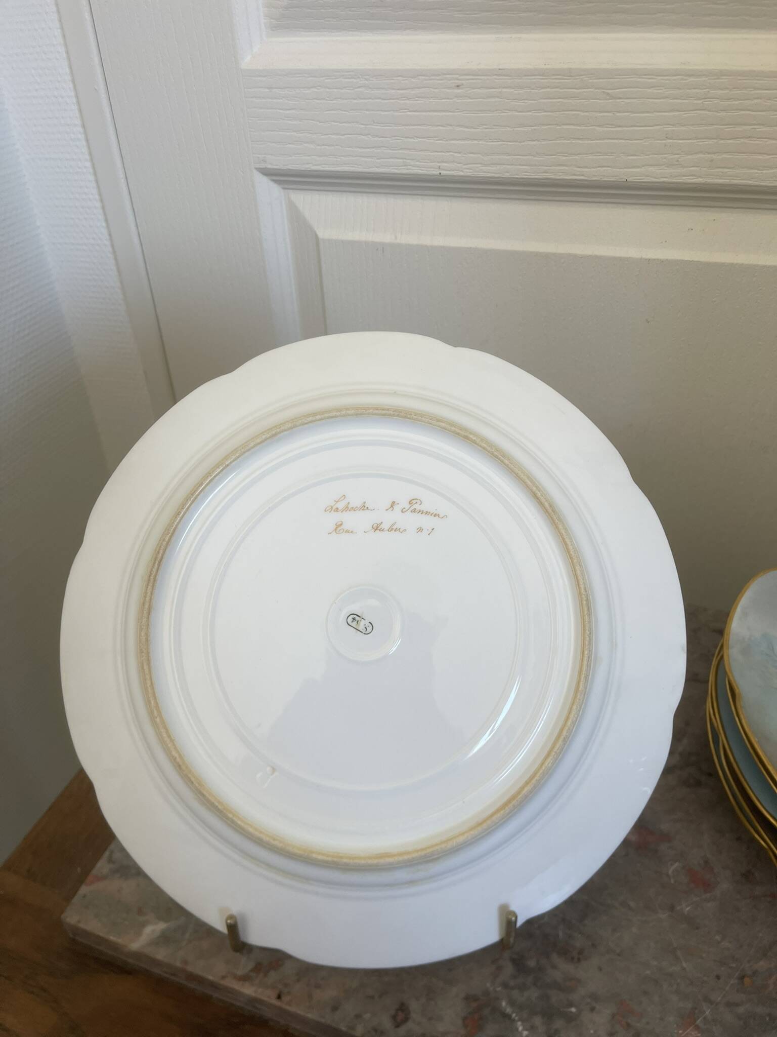 Antique 6x Sèvres Porcelain Plates Lahore & Basket 19th Century Hunting