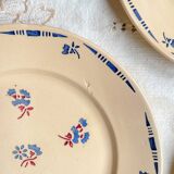 5 small vintage porcelain plates K&G Luneville "Flore" 1950s small blue flowers