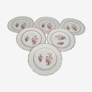 Lot de 6 assiettes à dessert Lunéville Badonviller modèle Lausanne