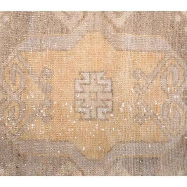 Vintage Turkish Oushak Handmade Wool Cotton Orange Runner Rug 97x327