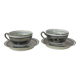 Set of 2 Limoges Chapus et Fils Porcelain Tea Cups and Saucers