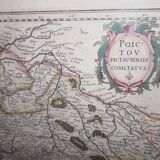 Authentic old map of the seventeenth century of Poitou by judocus Hondius 1630 double-sided
