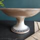 French vintage cake plate or cake stand for desserts or fruit, Sarreguemines, mod. Myosotis