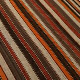 6x8 Brown Red Striped Vintage Kilim Rug, 195x259Cm
