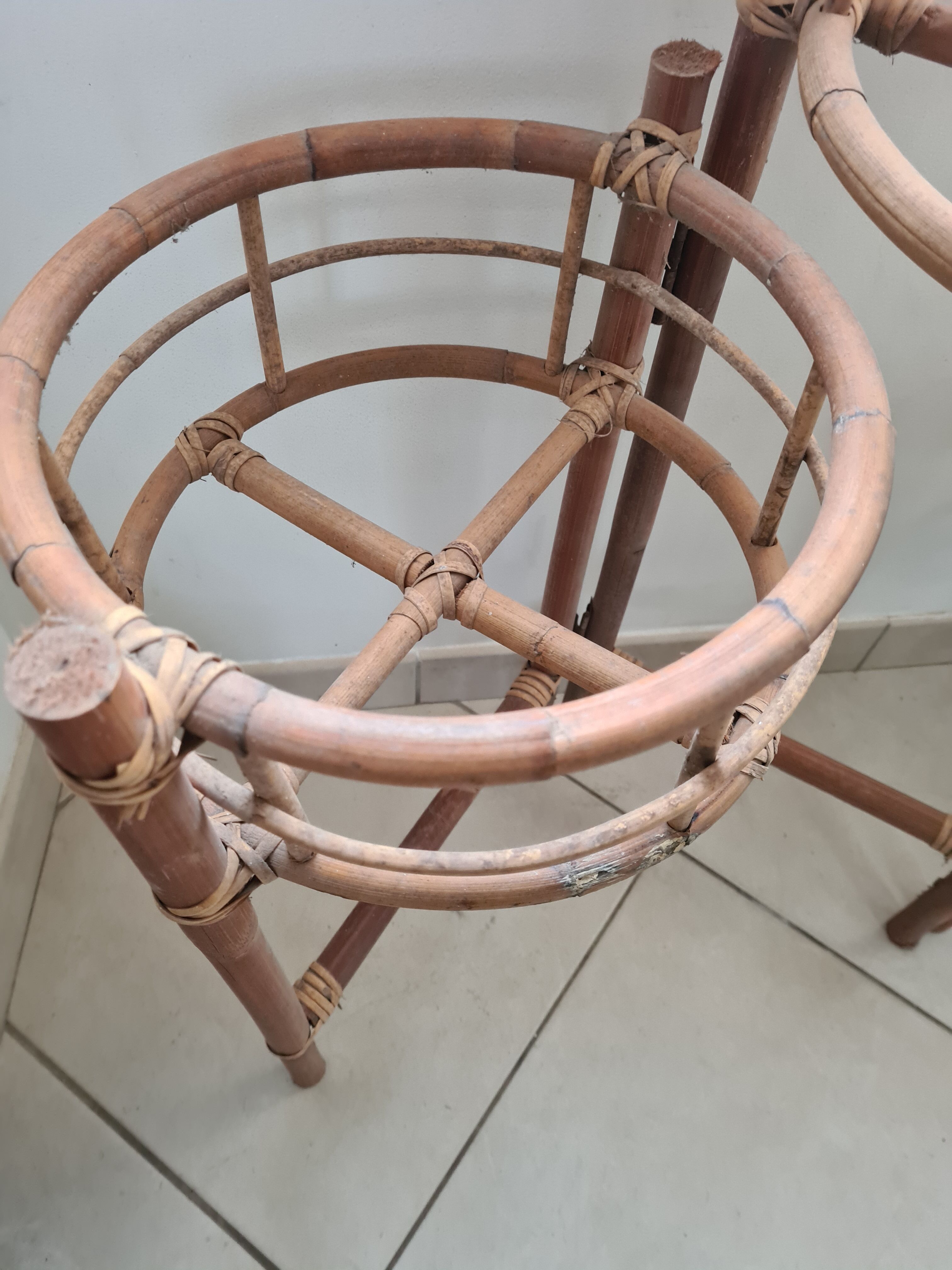 Vintage bamboo plant door