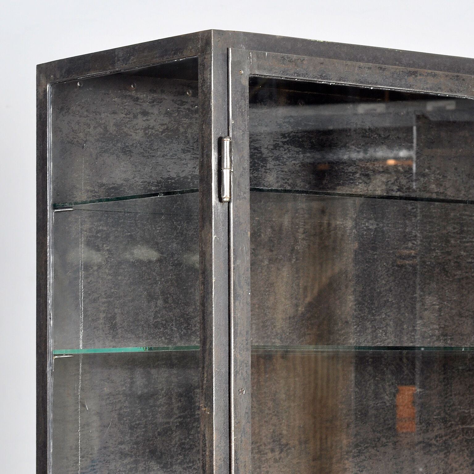 Polished iron medical cabinet, 1930s