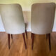 Pair of vintage mahogany and skai chairs
