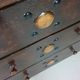Particularly cool English chest of drawers. Dated (Charles 2 era). Made of solid oak with beautiful patina.
