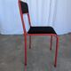 Space Age Stackable Dining Chair / 1970s Red & Black Metal Chair (9 in stoc