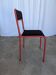 Space Age Stackable Dining Chair / 1970s Red & Black Metal Chair (9 in stoc