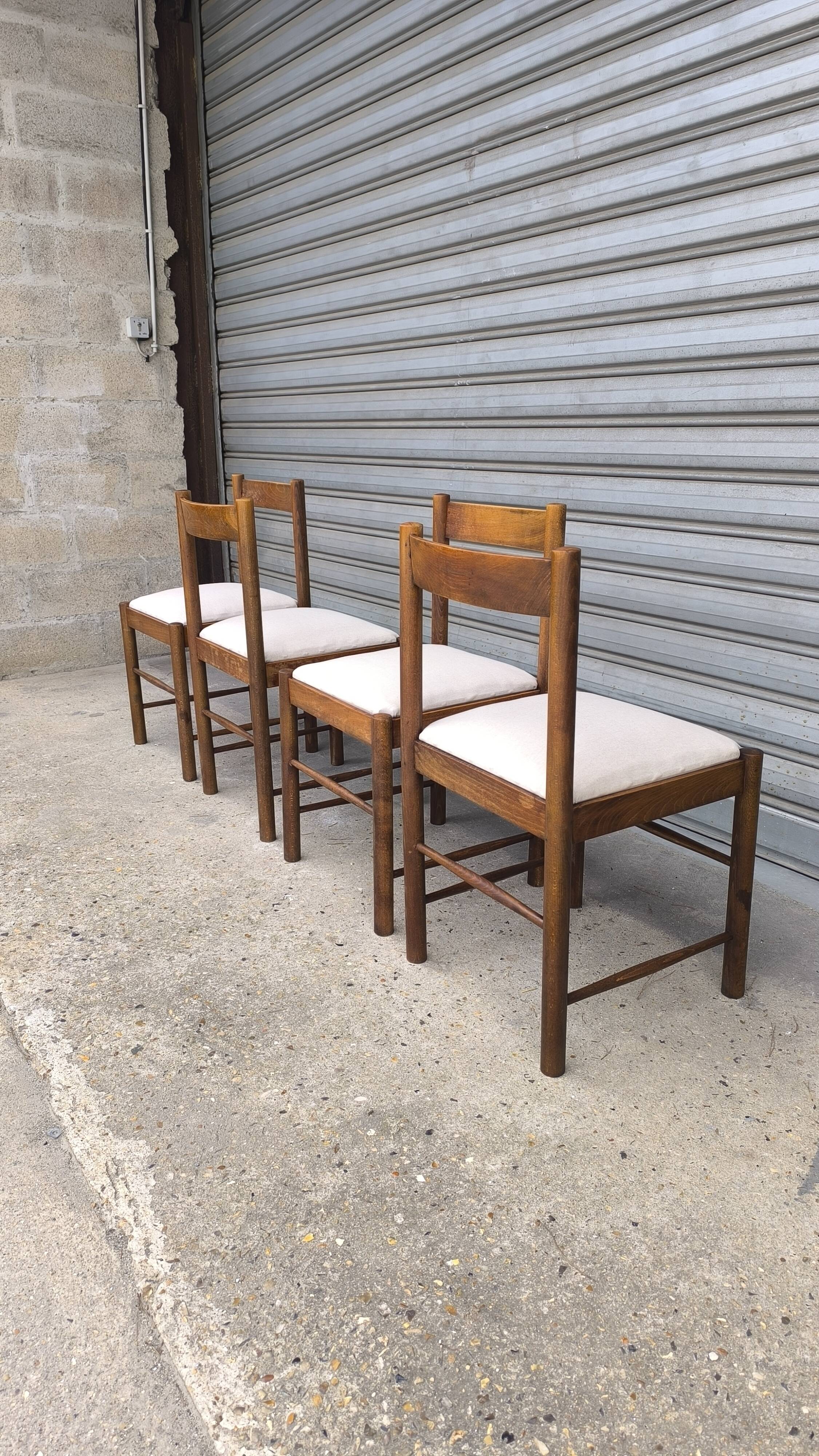 Set of four brutalist chairs 1950